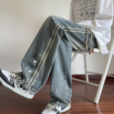 春季新品牛仔裤百搭休闲裤排口款牛仔休闲裤HM84/P60控78，男装牛仔裤，电商A036