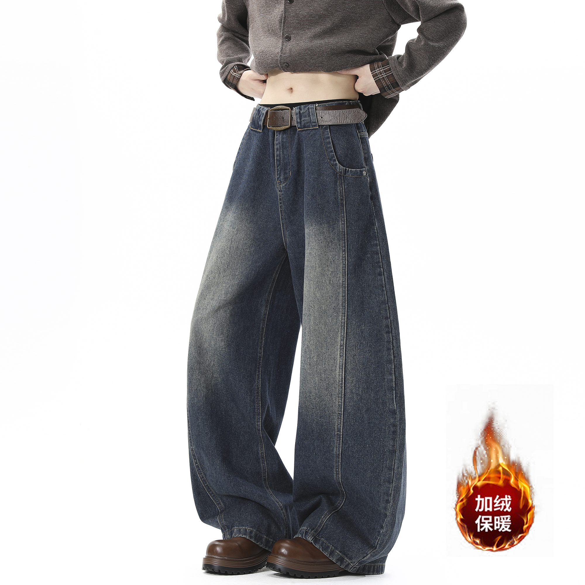 抖音品质2025新品牛仔裤微喇HM152/P45加绒P55，男装牛仔裤，电商A036