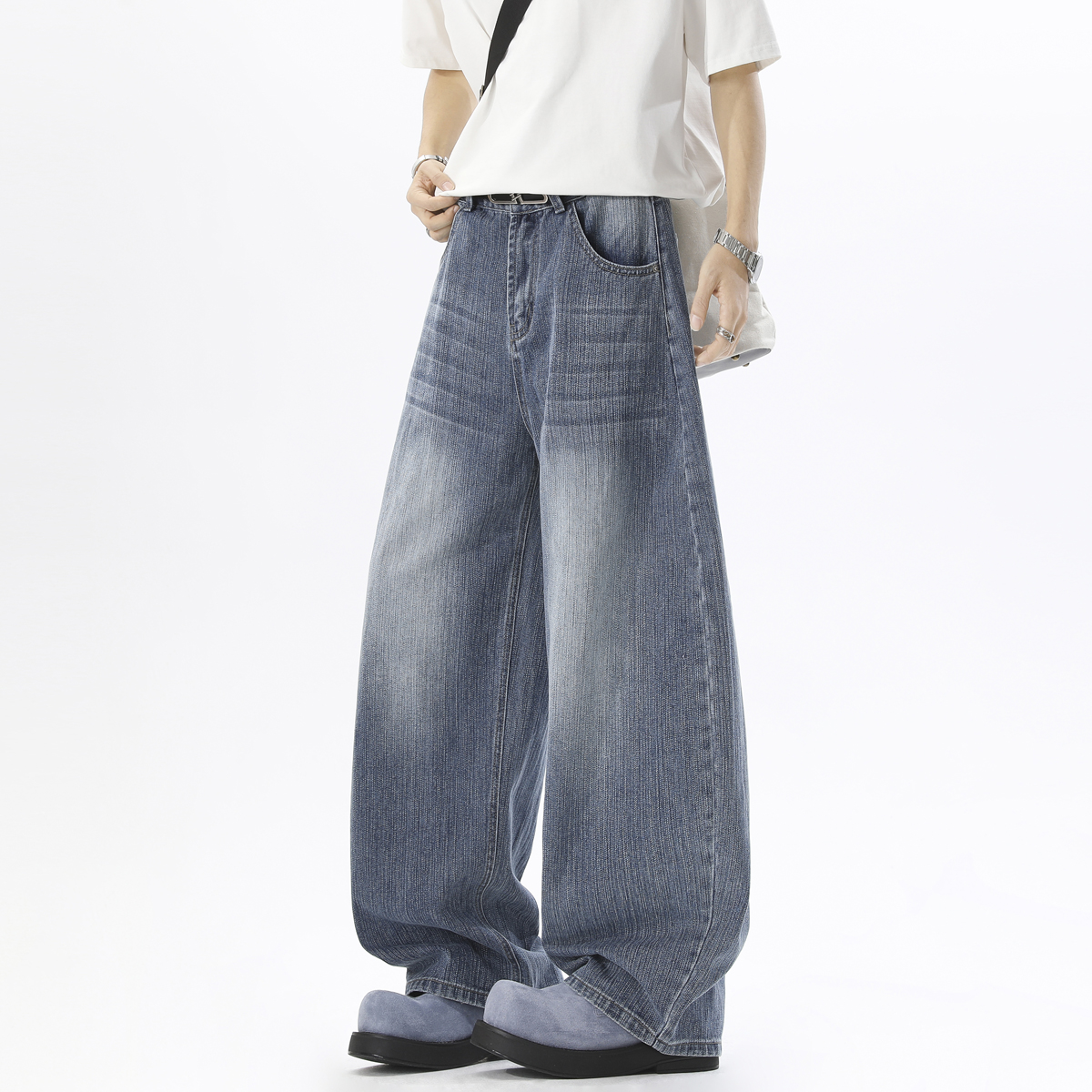 抖音品质2026春季新品牛仔裤微喇HM155/P55，男装牛仔裤，电商A036