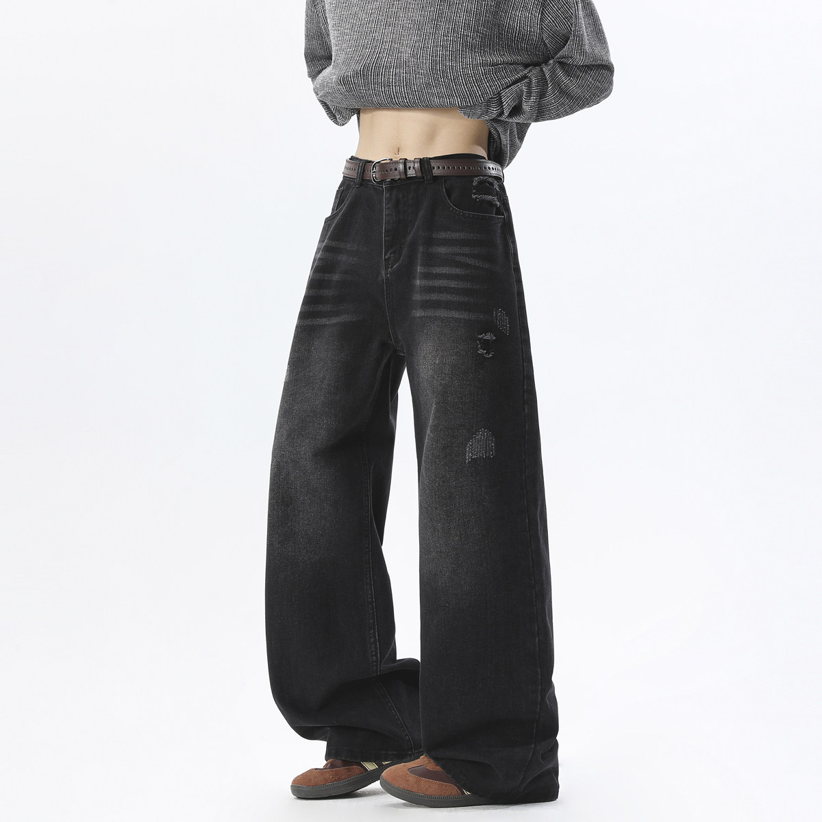 抖音品质2026破洞牛仔裤HM108/P50控88，男装牛仔裤，电商A036