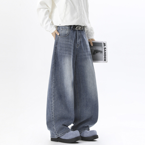 抖音品质 2026春季弯刀牛仔裤微喇 HM155/P55，男装牛仔裤，电商A036