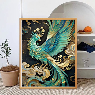 飞天凤凰十字绣2025新款线绣凤凰涅槃简单满绣手工DIY刺绣自己绣