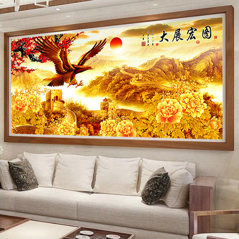 新款大气风景山水画手工十字绣