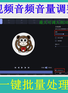 视频音频音量调大增大音乐音量调整MP4 MP3声音放大变小调节调高