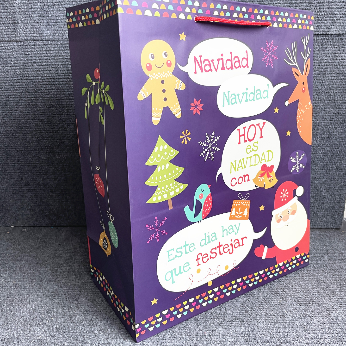 Gift bag圣诞节礼品袋子手提袋紫色底袋纸袋收纳袋圣诞节饰品12