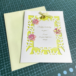 Birthday card日单镂空生日贺卡 对折祝福卡片10*13CM