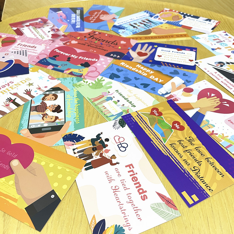手账素材全英文Friends朋友儿童名信卡片 双面印刷 9*15CM 21张入