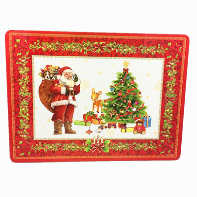 装饰圣诞老人軟木长方形餐垫