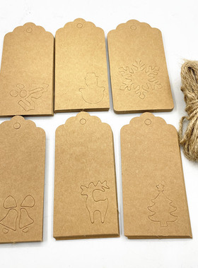 Gift-Tages圣诞节装饰牛皮纸礼物挂卡空白镂空吊牌挂牌礼物标签