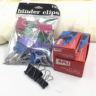 Binder clip出口长尾夹12个装文件夹燕尾夹铁票夹照片夹办公文具