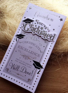 Graduation card外贸 GRAD升學祝賀卡手工制作賀卡立體三折萬能卡