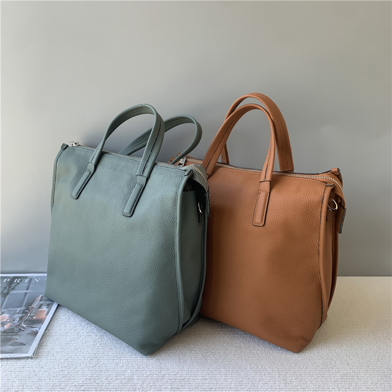 托特包纯色大包简约百搭头层牛皮