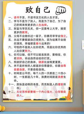 好习惯贴纸励志墙贴画儿童自粘海报挂图家规家训家庭教育标语自律