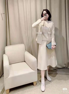 【现货】3色  L$P同款 纯羊绒半裙+西装外套