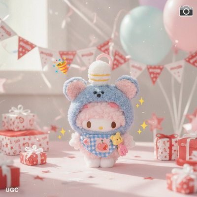 日本鼠王小羊毛绒钥匙扣套装