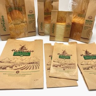 烘焙包装开窗面包吐司袋450g 牛皮纸本色大中小号面包甜品袋