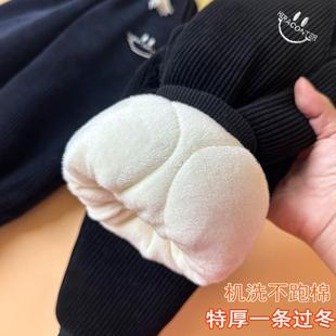 男童加绒加厚一条过冬款儿童裤子三层加棉裤灯芯绒冬季外穿男宝宝