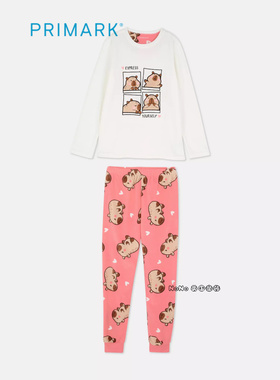 代购英国Primark正品NEXT女童加厚绒卡皮巴拉冬季家居服睡衣睡裤