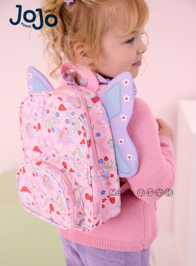 英国Jojo Maman Bebe儿童毛粉色花仙子翅膀双肩背书包E21-753
