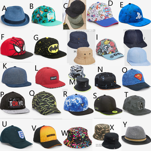 现货Next英国正品男童棒球帽渔夫帽网眼灰黑色黄蓝色鸭舌帽蝙蝠侠