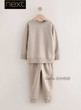 英国Next男大童亲子灰色加厚保暖家居服睡衣裤纯棉3-16岁F70-648