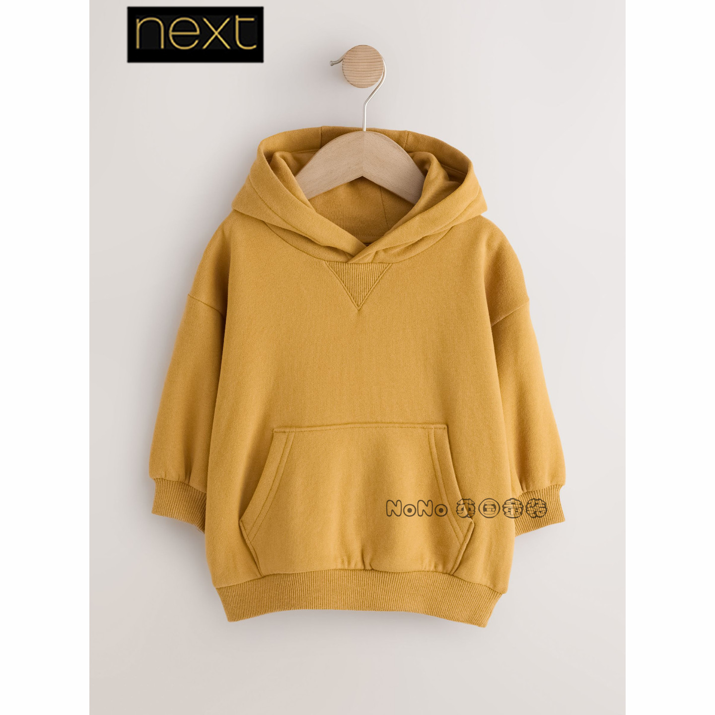 英国Next正品男女童姜黄色连帽卫衣运动套头衫1-7岁新款V95-770