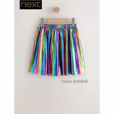 Next英国正品代购女大童亲子彩虹条纹半身裙礼服3-16岁F72-291