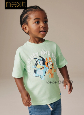 英国Next正品代购儿童绿色布鲁伊宾果短袖T恤圆领全棉新款H48-081