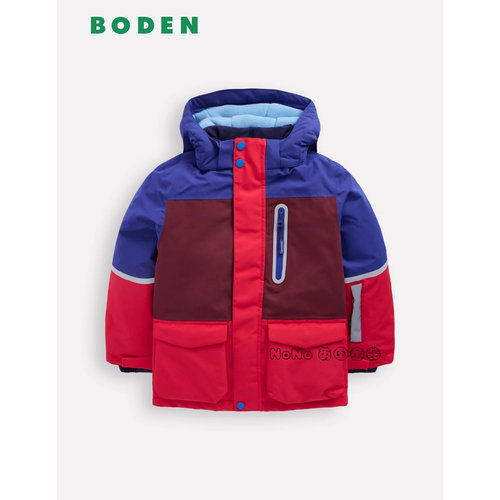 英国Mini BODEN男童新年红色防雨雪外套棉服连帽棉衣2-14岁B3082
