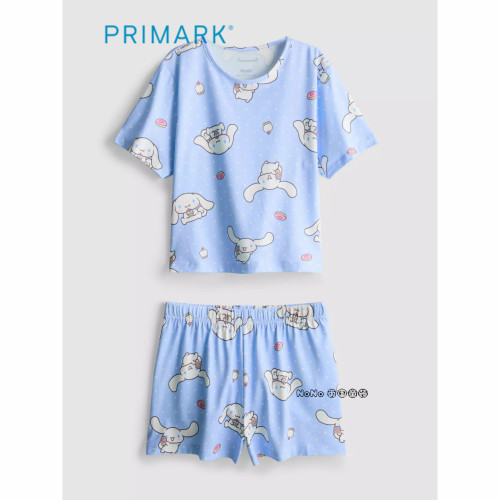 代购英国Primark女童蓝色玉桂狗短袖家居服睡衣裤柔软5-11岁