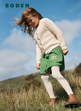 Mini Boden英国女大童绿色灯芯绒刺绣花半身裙纯棉2-12岁G5529