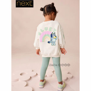 英国Next女童蓝色布鲁伊宾果卫衣T打底裤休闲套装1-7岁F76-048