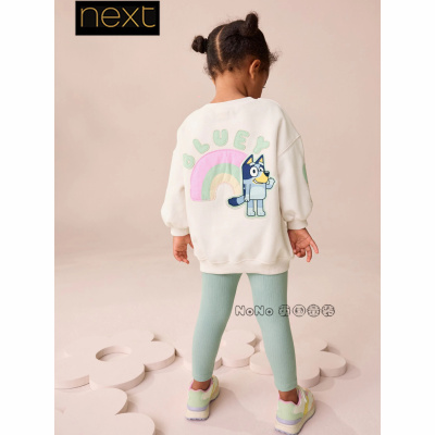 英国Next女童蓝色布鲁伊宾果卫衣T打底裤休闲套装1-7岁F76-048