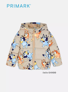 代购英国PRIMARK正品卡其布鲁伊宾果外套加厚棉服连帽防寒服1-7岁