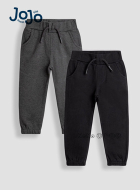 英国JoJo Maman Bebe儿童黑灰色长裤运动卫裤两条1-9岁W25-166