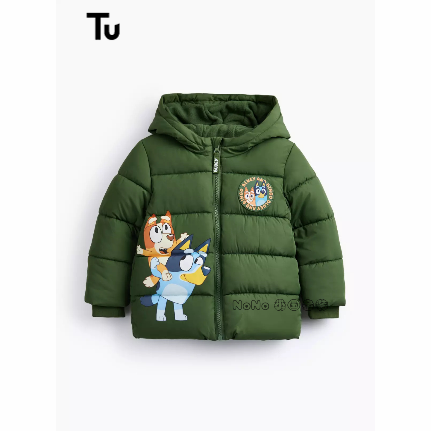 代购英国TU正品墨绿色布鲁伊宾果外套加厚棉服连帽防寒服1-7岁