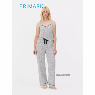 代购英国Primark女款成人大童爱心波点满印吊带家居服睡衣长裤