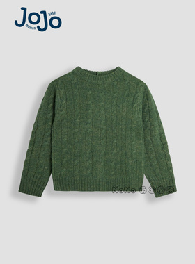 英国JoJo Maman Bebe男童墨绿色学院毛衣针织衫1-9岁羊毛F49-201