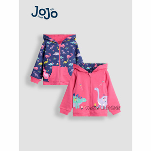 现货英国JoJo Bebe女童恐龙双面外套运动开衫 卫衣棉F86 409 Maman