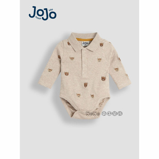连体包屁衣F96 Bebe婴儿牦牛POLO领三角爬长袖 723 Maman 英国Jojo
