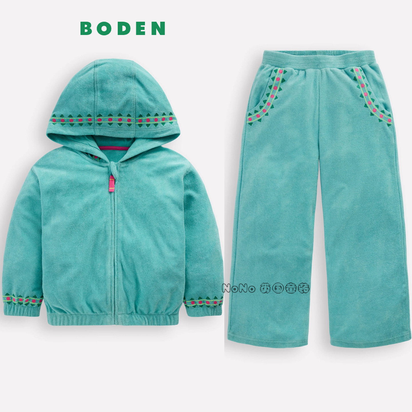 英国Mini Boden女童蓝色刺绣卫衣衫运动长裤毛巾沙滩2-12岁G5873