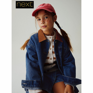 16岁H47 复古翻领外套牛仔夹克3 418 美式 英国Next女大童亲子款