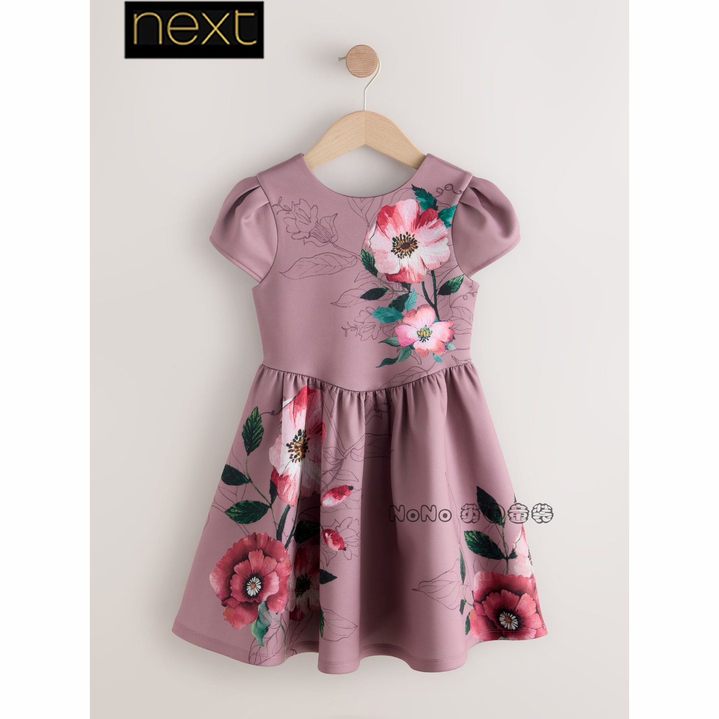 英国Next女大童亲子花朵短袖礼服连衣裙3-16岁演出宴会H21-519