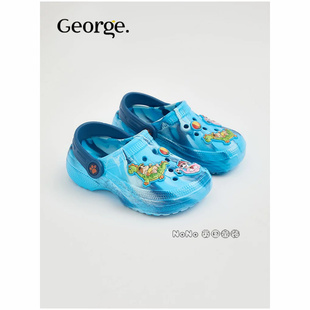英国乔治George代购儿童蓝色汪汪队包头凉拖鞋凉鞋洞洞鞋1275554