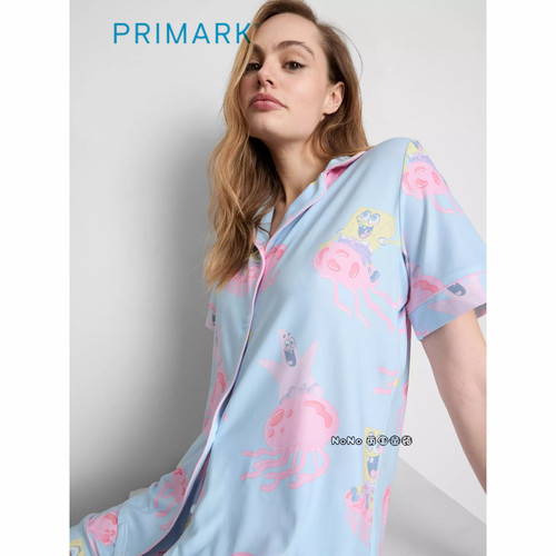 英国Primark女款成人大童海绵宝宝派大星短袖家居服睡衣裤新款