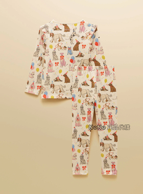 英国Next官网英国兔女童白色小狗家居服长袖睡衣裤1-12岁AY5-471