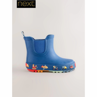 H50 593 儿童挖掘机工程车直升飞机雨靴中高筒水鞋 英国Next代购