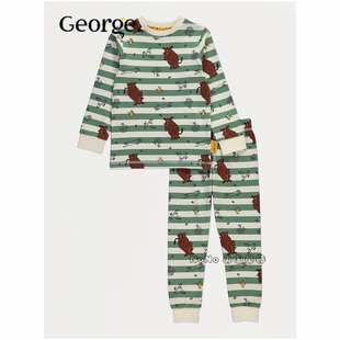 英国乔治George男童绿色咕噜牛Gruffalo家居服睡衣裤全棉1350764