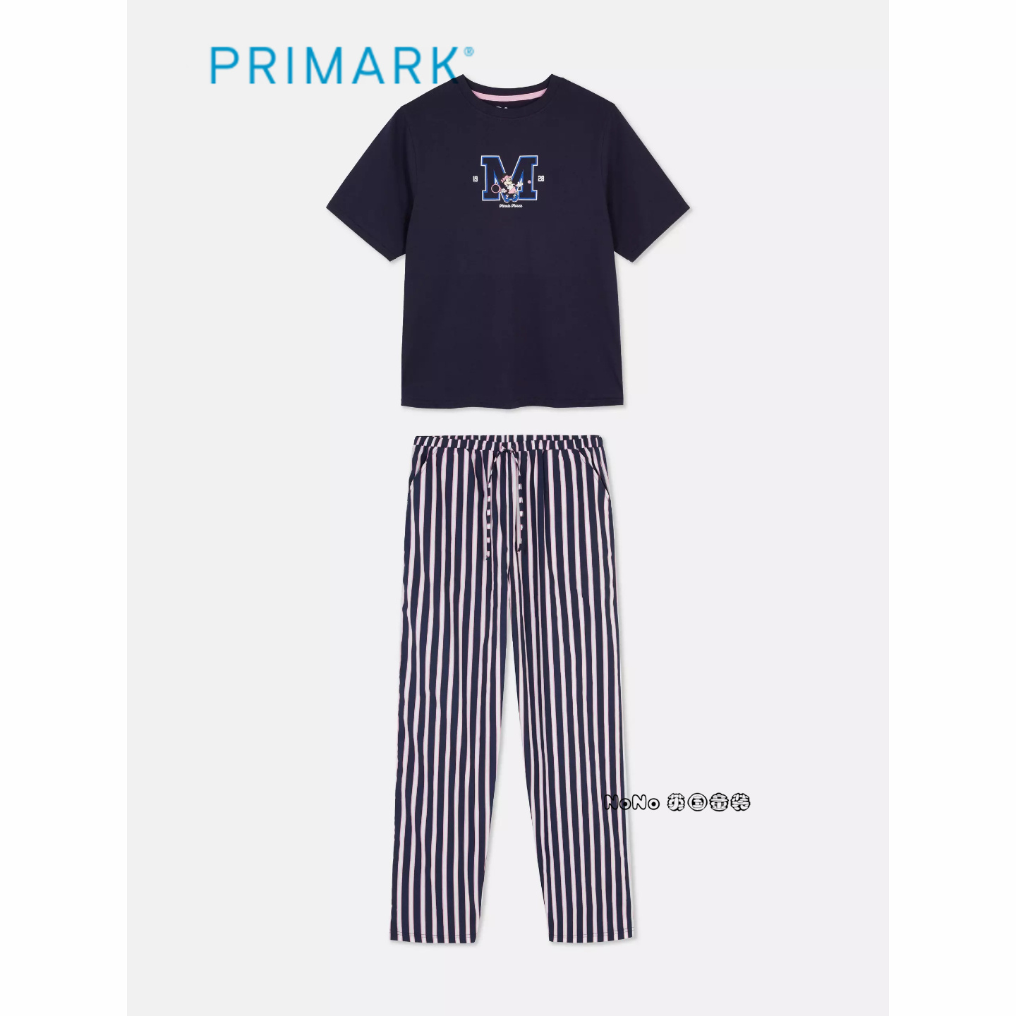 代购英国Primark女款成人大童迪士尼米妮袖家居服睡衣裤