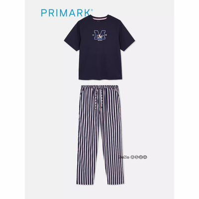 代购英国Primark女款成人大童迪士尼米妮袖家居服睡衣裤